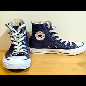 Navy Converse high tops